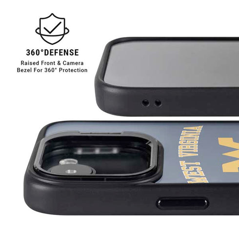 West Virginia University Est 1867 iPhone 16e Kickstand Case