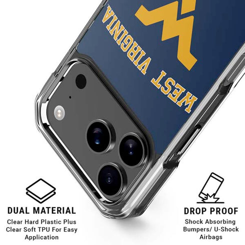 West Virginia University Est 1867 iPhone 17 Pro Max Clear Case