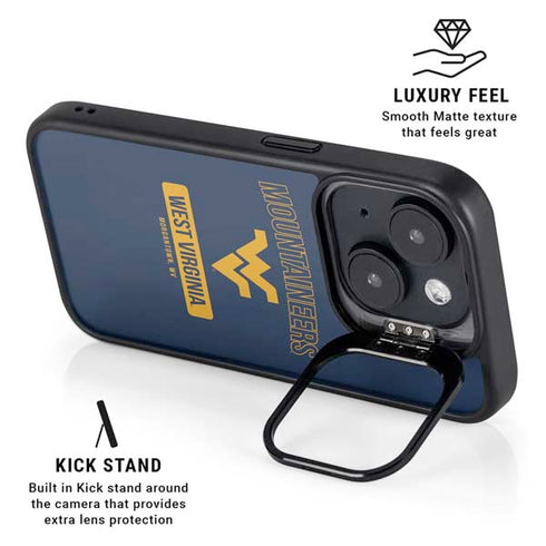 West Virginia University Mountaineers Logo iPhone 14 Plus Kickstand Case