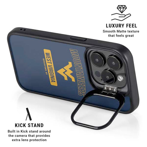 West Virginia University Mountaineers Logo iPhone 14 Pro Kickstand Case