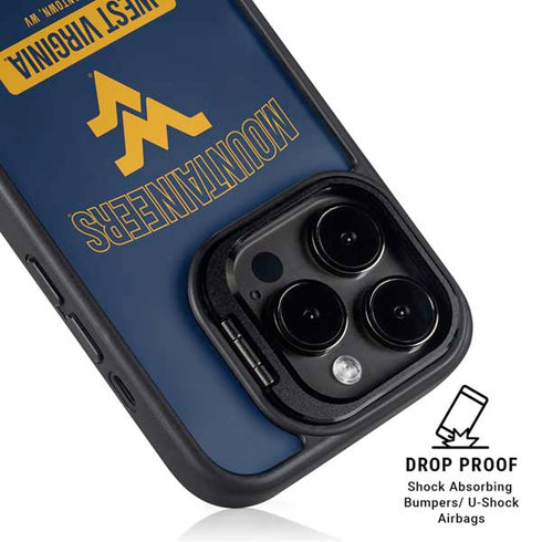 West Virginia University Mountaineers Logo iPhone 14 Pro Kickstand Case
