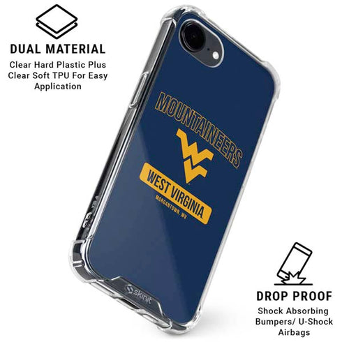 West Virginia University Mountaineers Logo iPhone 16e Clear Case