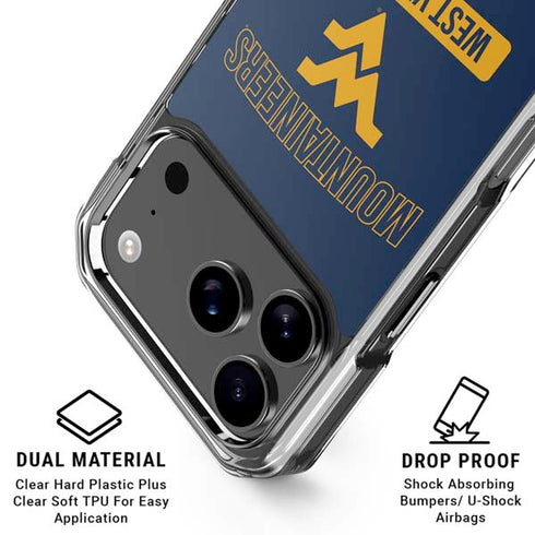 West Virginia University Mountaineers Logo iPhone 18 Pro Clear Case