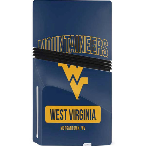 West Virginia University Mountaineers Logo PS5 Pro Disk Console Skin