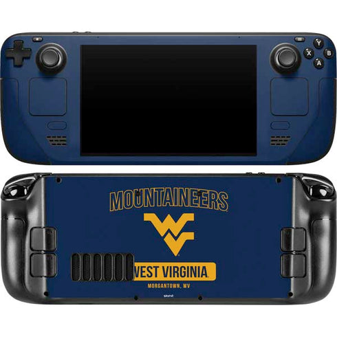 West Virginia University Mountaineers Logo Steam Deck Handheld Gaming Computer OLED Skin