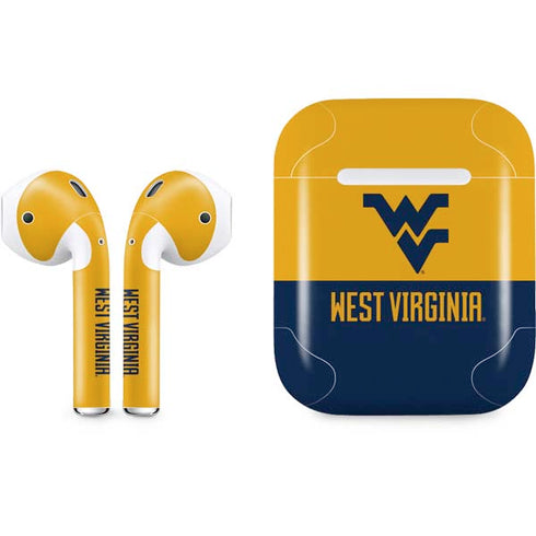 West Virginia University WV Yello split Apple AirPods Skin