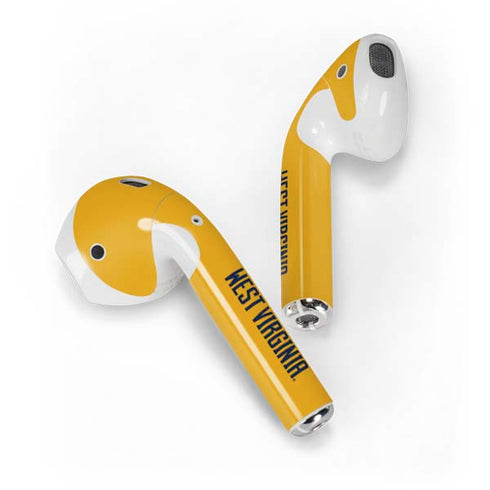 West Virginia University WV Yello split Apple AirPods Skin