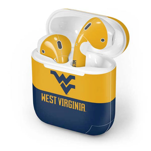 West Virginia University WV Yello split Apple AirPods Skin