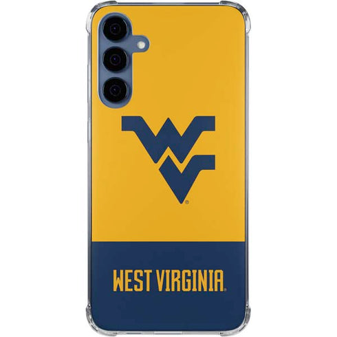 West Virginia University WV Yello split Galaxy A55 5G Clear Case
