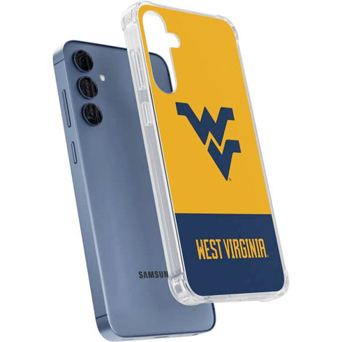 West Virginia University WV Yello split Galaxy A55 5G Clear Case