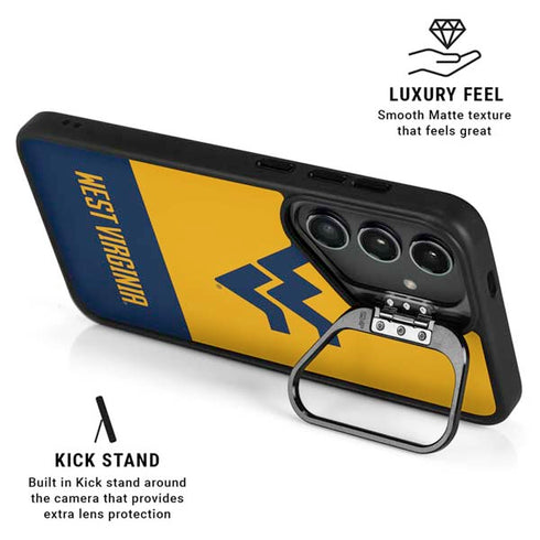 West Virginia University WV Yello split Galaxy S25 Plus Kickstand Case