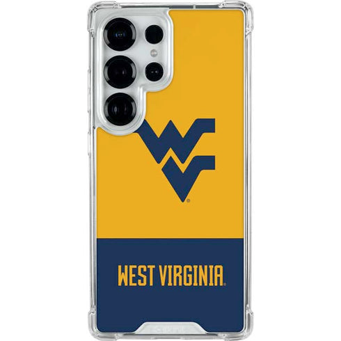 West Virginia University WV Yello split Galaxy S25 Ultra Clear Case