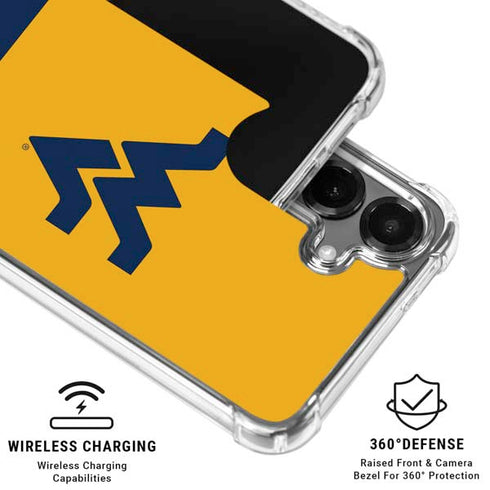 West Virginia University WV Yello split Galaxy S26 Plus Clear Case