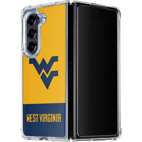 West Virginia University WV Yello split Galaxy Z Fold5 5G Clear Case