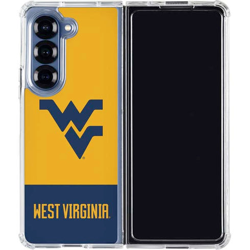 West Virginia University WV Yello split Galaxy Z Fold6 Clear Case