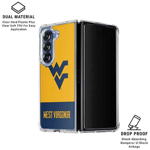 West Virginia University WV Yello split Galaxy Z Fold6 Clear Case