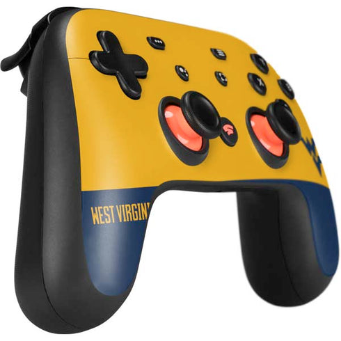 West Virginia University WV Yello split Google Stadia Controller Skin