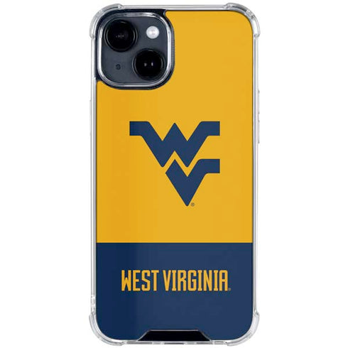 West Virginia University WV Yello split iPhone 15 Clear Case