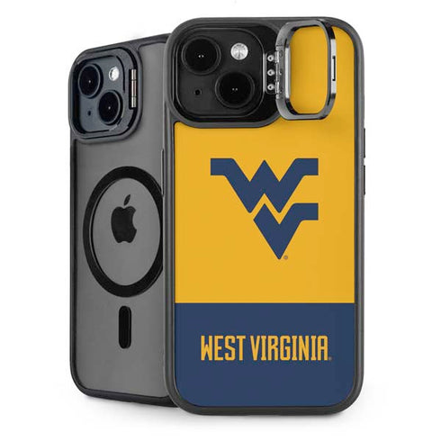 West Virginia University WV Yello split iPhone 15 Kickstand Case