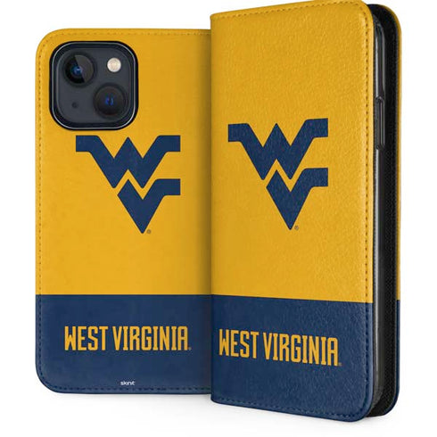 West Virginia University WV Yello split iPhone 15 Plus Folio Case