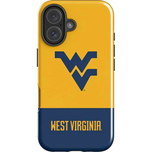 West Virginia University WV Yello split iPhone 16 Plus Impact Case