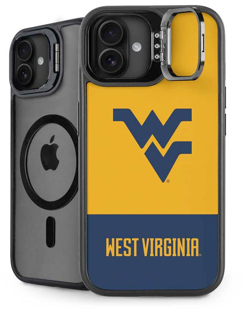 West Virginia University WV Yello split iPhone 16 Plus Kickstand Case