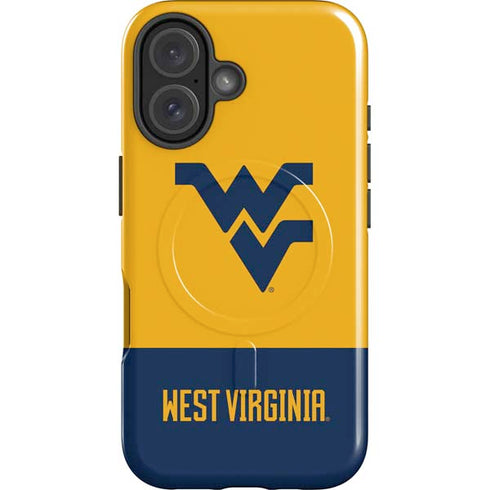 West Virginia University WV Yello split iPhone 16 Plus Magsafe Impact Case