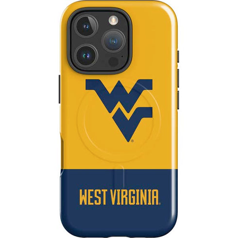 West Virginia University WV Yello split iPhone 16 Pro Magsafe Impact Case