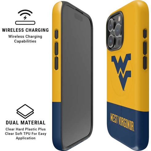 West Virginia University WV Yello split iPhone 16 Pro Magsafe Impact Case