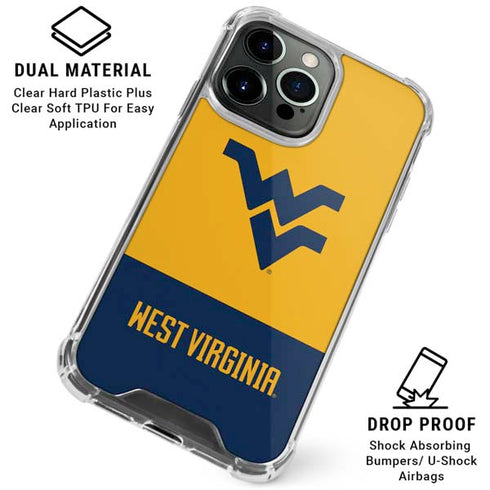 West Virginia University WV Yello split iPhone 16 Pro Max Clear Case