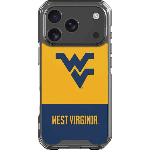 West Virginia University WV Yello split iPhone 18 Pro Clear Case