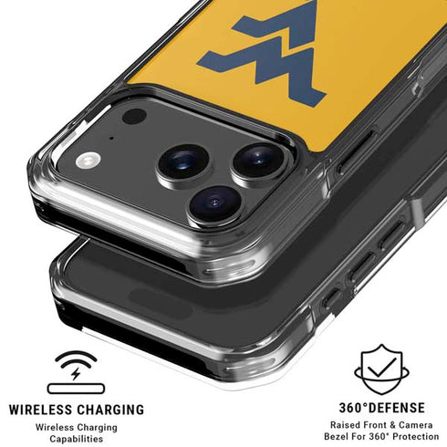 West Virginia University WV Yello split iPhone 18 Pro Clear Case