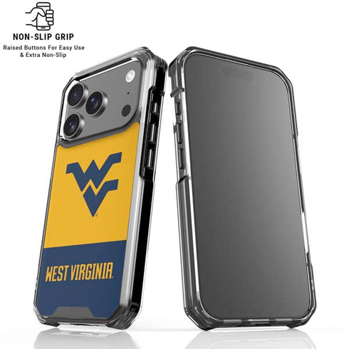 West Virginia University WV Yello split iPhone 18 Pro Clear Case