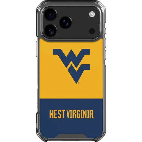 West Virginia University WV Yello split iPhone 18 Pro Max Clear Case