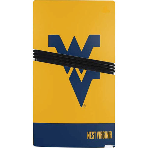 West Virginia University WV Yello split PS5 Pro Bundle Skin