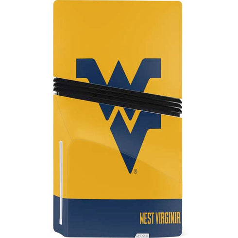 West Virginia University WV Yello split PS5 Pro Disk Console Skin