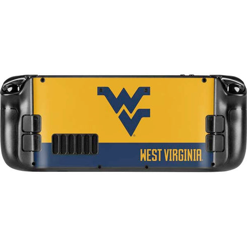 West Virginia University WV Yello split Steam Deck Handheld Gaming Computer OLED Skin