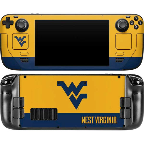 West Virginia University WV Yello split Steam Deck Handheld Gaming Computer Skin