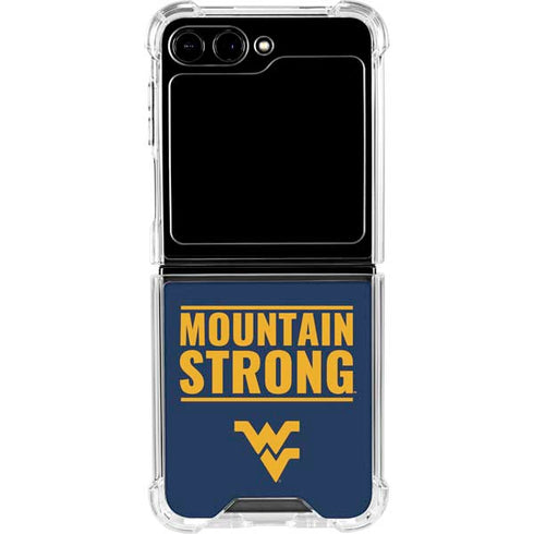 West Virginia University Yellow Galaxy Z Flip6 Clear Case
