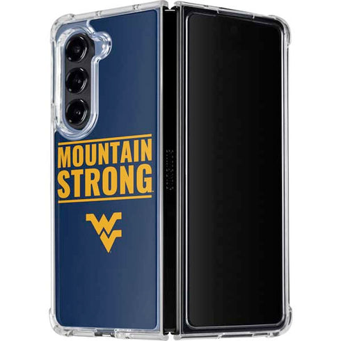 West Virginia University Yellow Galaxy Z Fold5 5G Clear Case