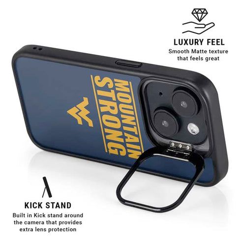 West Virginia University Yellow iPhone 14 Plus Kickstand Case