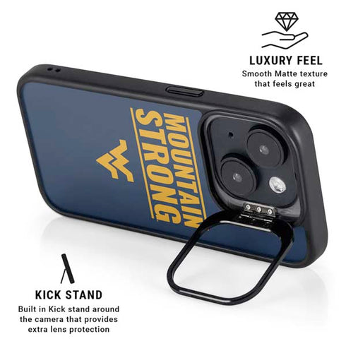 West Virginia University Yellow iPhone 15 Kickstand Case