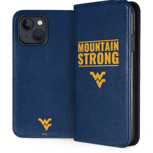 West Virginia University Yellow iPhone 15 Plus Folio Case