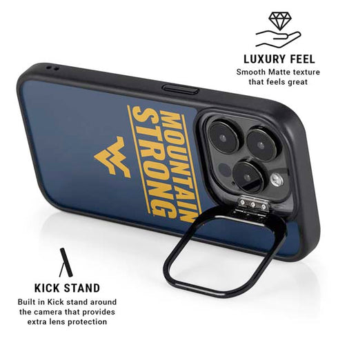 West Virginia University Yellow iPhone 15 Pro Kickstand Case