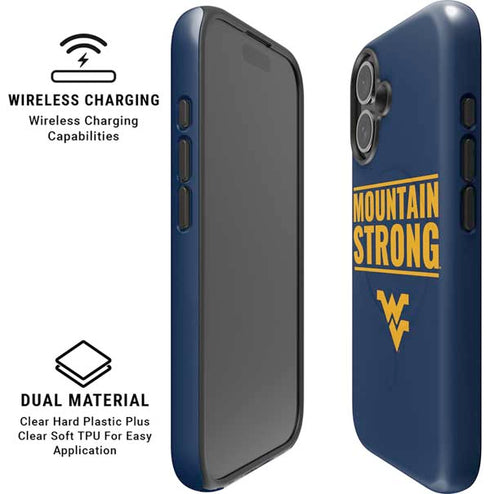 West Virginia University Yellow iPhone 16 Magsafe Impact Case