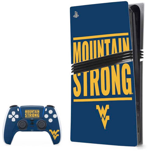 West Virginia University Yellow PS5 Pro Bundle Skin
