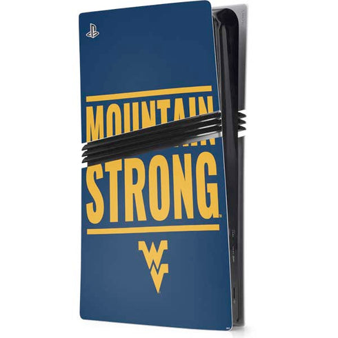 West Virginia University Yellow PS5 Pro Console Skin