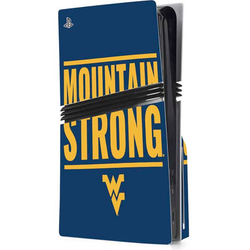 West Virginia University Yellow PS5 Pro Disk Console Skin