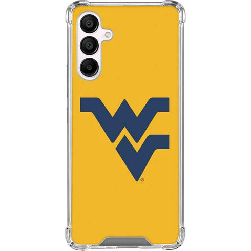 West Virginia University Yellow Background Galaxy A16 5G Clear Case