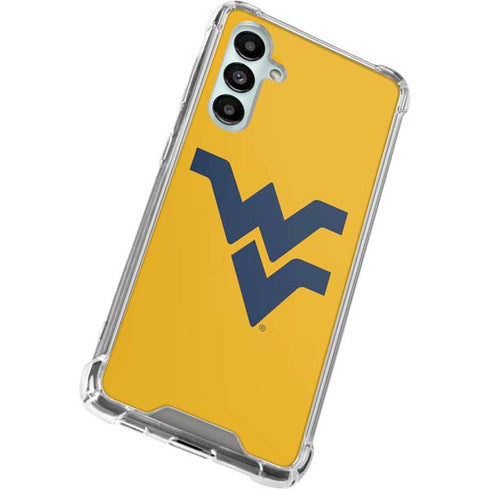 West Virginia University Yellow Background Galaxy A16 5G Clear Case